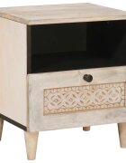 vidaXL Нощен шкаф Бяло 40 x 33 x 46 см Инженерна дървесина