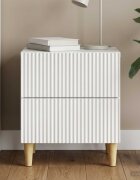 vidaXL Нощен шкаф Бяло 43 x 345 x 48 см Инженерна дървесина