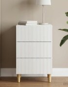 vidaXL Нощен шкаф Бяло 43 x 41 x 665 см Инженерна дървесина