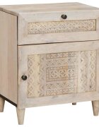 vidaXL Нощен шкаф Бяло 50 x 33 x 60 см Инженерна дървесина
