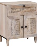 vidaXL Нощен шкаф Бяло 50 x 33 x 60 см Инженерна дървесина