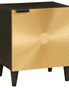 vidaXL Нощен шкаф Черен и златен 40 x 33 x 46 см Инженерна дървесина