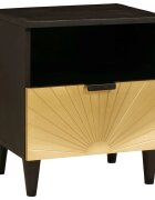 vidaXL Нощен шкаф Черен и златен 40 x 33 x 46 см Инженерна дървесина