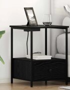 vidaXL Нощен шкаф Черния дъб 42 x 41 x 56 см Инженерна дървесина
