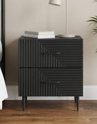 vidaXL Нощен шкаф Черно 43 x 345 x 475 см Инженерна дървесина