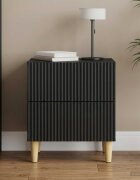 vidaXL Нощен шкаф Черно 43 x 345 x 48 см Инженерна дървесина