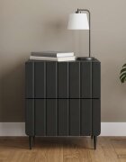 vidaXL Нощен шкаф Черно 43 x 345 x 495 см Инженерна дървесина
