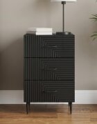 vidaXL Нощен шкаф Черно 43 x 41 x 665 см Инженерна дървесина