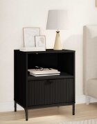 vidaXL Нощен шкаф Черно 49 x 36 x 61 см Инженерна дървесина