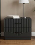 vidaXL Нощен шкаф Черно 62 x 345 x 445 см Инженерна дървесина