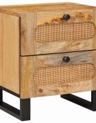 vidaXL Нощен шкаф Естествен 40 x 33 x 46 см Солидно мангово дърво