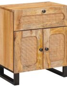 vidaXL Нощен шкаф Естествен 50 x 33 x 60 см Солидно мангово дърво