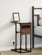 vidaXL Нощен шкаф Кафяв дъб 415 x 26 x 605 см Инженерна дървесина
