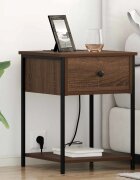 vidaXL Нощен шкаф Кафяв дъб 42 x 41 x 56 см Инженерна дървесина