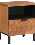 vidaXL Нощен шкаф Кафяво 40 x 33 x 46 см Солидно мангово дърво