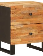 vidaXL Нощен шкаф Кафяво 40 x 33 x 46 см Солидно мангово дърво