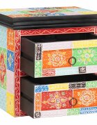 vidaXL Нощен шкаф Многоцветен 40 x 30 x 40 см