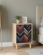 vidaXL Нощен шкаф OMMEN Дъб сонома 36 x 33 x 50 см Инженерна дървесина