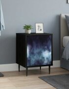 vidaXL Нощен шкаф RAALTE Черен дъб 36 x 33 x 51 см Инженерна дървесина