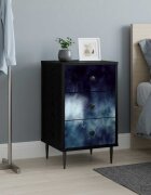 vidaXL Нощен шкаф RAALTE Черен дъб 36 x 33 x 61 см Инженерна дървесина