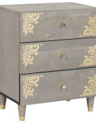 vidaXL Нощен шкаф с чекмедже Сив 50 x 33 x 62 см Солидно мангово дърво