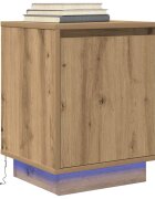 vidaXL Нощен шкаф с LED осветление Artisan Oak 38x34x50 cm