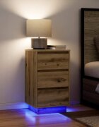 vidaXL Нощен шкаф с LED осветление Artisan Oak 38x34x65 cm