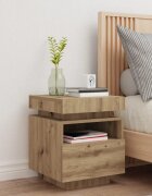 vidaXL Нощен шкаф с LED осветление Artisan Oak 40x39x485 cm