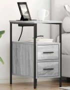vidaXL Нощен шкаф Сив Сонома 30 x 48 x 61 см Инженерна дървесина