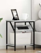 vidaXL Нощен шкаф Сив Сонома 38 x 30 x 48 см Инженерна дървесина