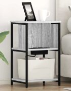 vidaXL Нощен шкаф Сив Сонома 38 x 31 x 61 см Инженерна дървесина