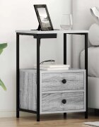 vidaXL Нощен шкаф Сив Сонома 40 x 31 x 60 см Инженерна дървесина