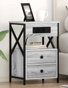 vidaXL Нощен шкаф Сив Сонома 40 x 31 x 60 см Инженерна дървесина