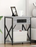vidaXL Нощен шкаф Сив Сонома 41 x 31 x 51 см Инженерна дървесина