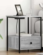 vidaXL Нощен шкаф Сив Сонома 42 x 41 x 56 см Инженерна дървесина