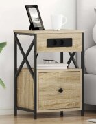 vidaXL Нощен шкаф Сонома дъб 40 x 31 x 60 см Инженерна дървесина