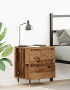 vidaXL Нощен шкаф Старо дърво 40 x 35 x 50 см Инженерна дървесина