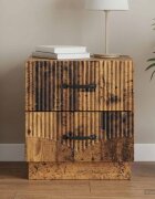 vidaXL Нощен шкаф Старо дърво 43 x 345 x 445 см Инженерна дървесина