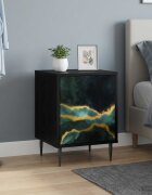 vidaXL Нощен шкаф WIJHE 2 бр. Черен дъб 36 x 33 x 51 см