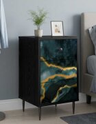 vidaXL Нощен шкаф WIJHE 2 бр. Черен дъб 36 x 33 x 61 см