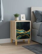 vidaXL Нощен шкаф WIJHE Дъб сонома 36 x 33 x 50 см Инженерна дървесина