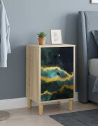 vidaXL Нощен шкаф WIJHE Дъб сонома 36 x 33 x 60 см Инженерна дървесина