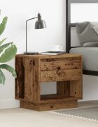 vidaXL Нощна маса Старо дърво 45 x 34 x 44 см Инженерна дървесина