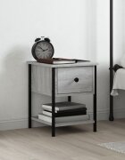 vidaXL Нощна масичка cив сонома 34x355x45 см инженерно дърво