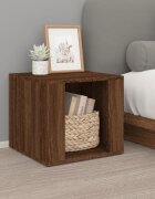 vidaXL Нощна масичка кафяв дъб 41x40x36 см инженерно дърво