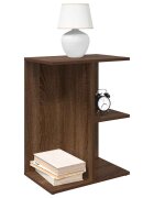 vidaXL Нощна масичка кафяв дъб 465x29x61 см инженерно дърво