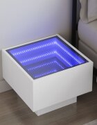vidaXL Нощна масичка с Infinity LED бяла 40x40x30 см