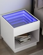 vidaXL Нощна масичка с Infinity LED бяла 50x50x50 см