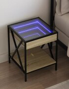 vidaXL Нощна масичка с Infinity LED дъб сонома 40x40x49 см