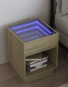 vidaXL Нощна масичка с Infinity LED дъб сонома 40x40x50 см